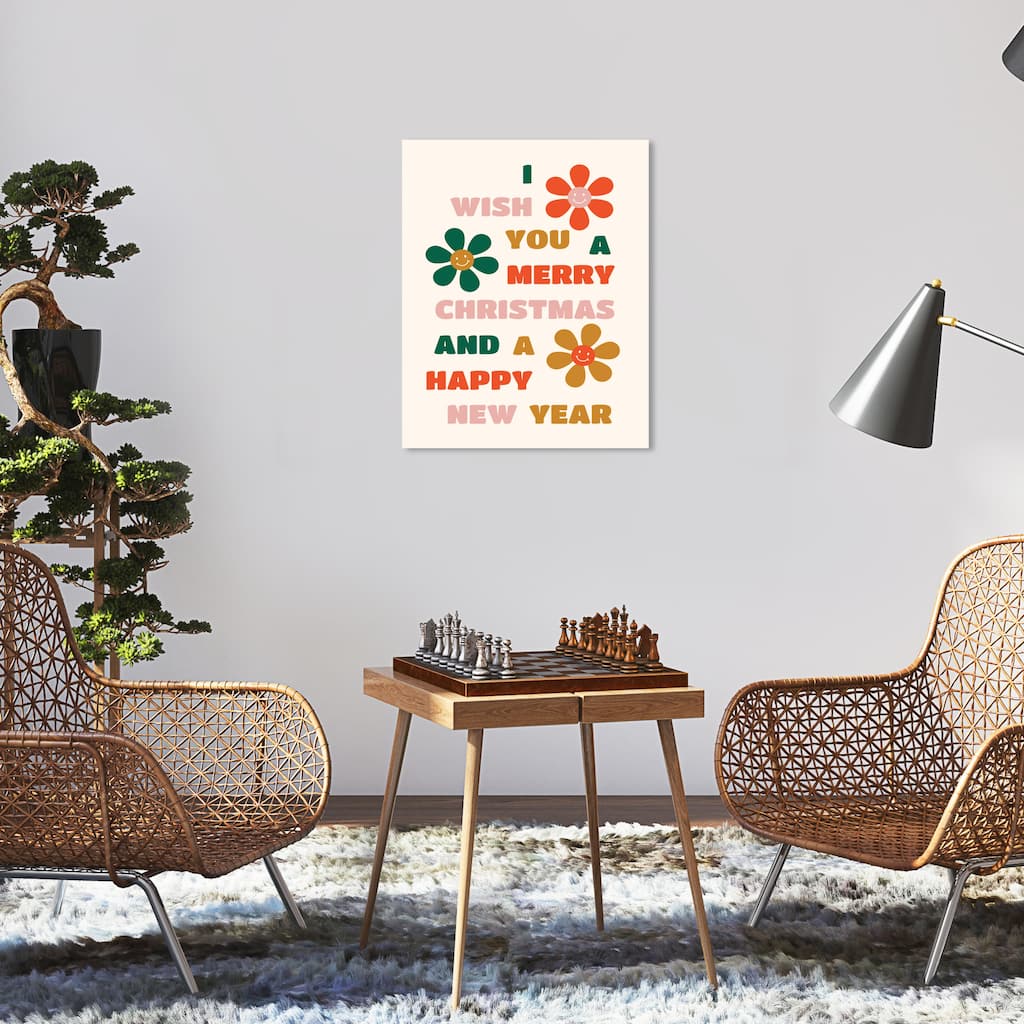 Wynwood Studio Canvas Holiday and Seasonal My Wish for You Red Modern & Contemporary Wall Art Canvas Print