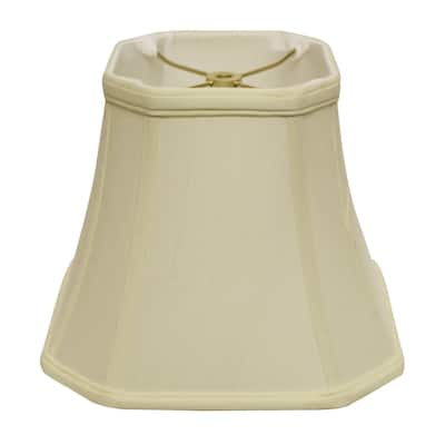 HomeRoots 12" Ivory Slanted Square Bell Monay Shantung Lampshade - 12