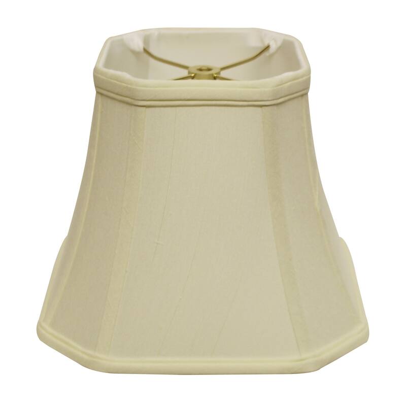 HomeRoots15" Ivory Slanted Square Bell Monay Shantung Lampshade - 15