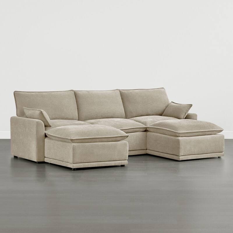 Spruce & Spring Modular Couch Oversized Sectional Sofa for Living Room