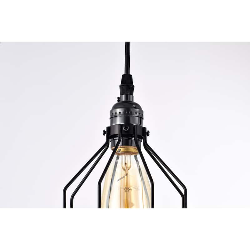 Malai Farmhouse Kitchen Island Chandelier Wood Grain Finish Metal Matte Black Lighting - Matte Black and Wood Grain