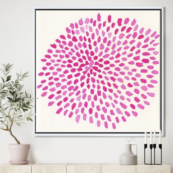 Designart Pink Burst Mid-Century Modern Framed Canvas Wall Art - Bed Bath  & Beyond - 28804737
