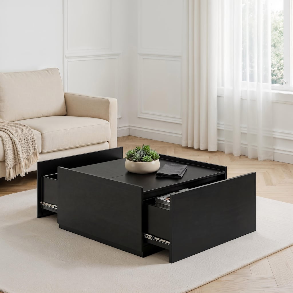 Furniture of America Rovion Wood Coffee Table with Storage Drawers