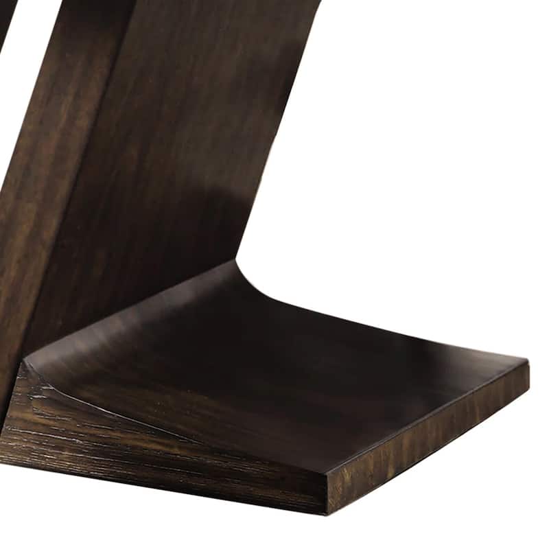 Hols Dining Table, 54 Inch Espresso Brown Wood Top, Angled Pedestal Legs - Espresso Brown