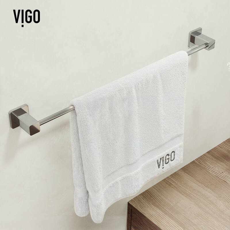 VIGO Meridian 4-Piece Bathroom Hardware Accessory Set with 24 in. Towel Bar, Toilet Paper Holder, Hand Towel Holder, Hook