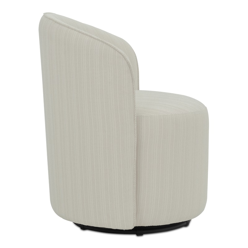 NADAAL STUDIOS Virelith Outdoor Dining Chair, Swivel Base with Aluminium Frame and Olefin Upholstery, Cream