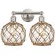 Option Brushed Satin Nickel / Clear Glass with Brown Rope