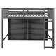 preview thumbnail 15 of 16, Full Size Loft Bed with 8 Open Storage Shelves and Built-in Ladder