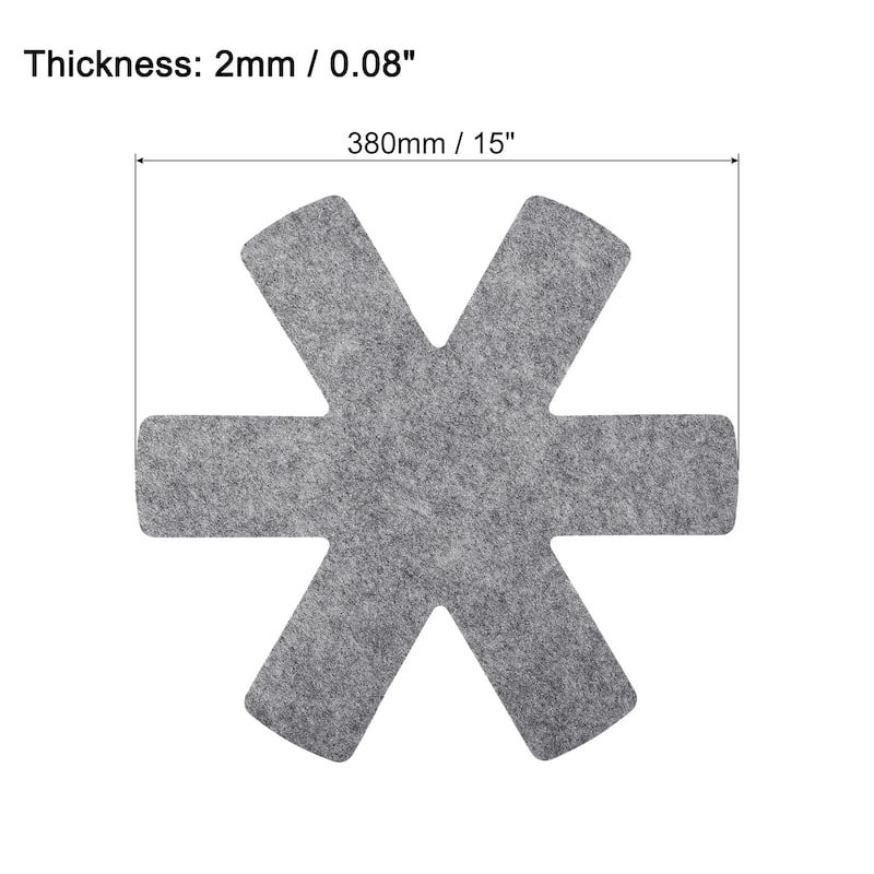 Pot and Pan Protectors for Stacking, 3pcs Felt Pan Protectors - Gray - 380mm