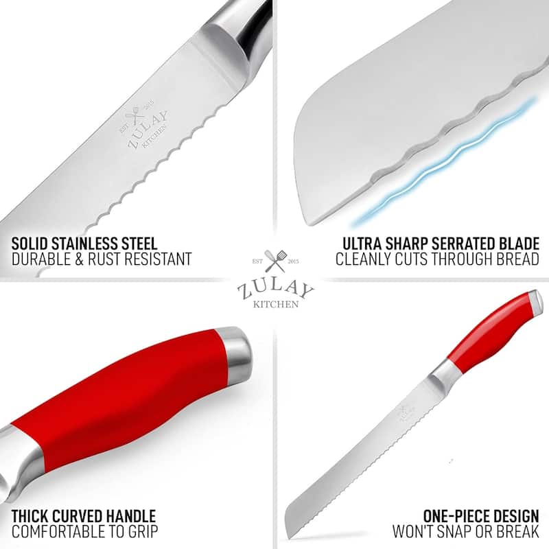 Zulay Kitchen Serrated Bread Knife
