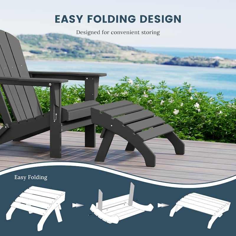 Polytrends Altura Outdoor Adirondack Folding Ottoman