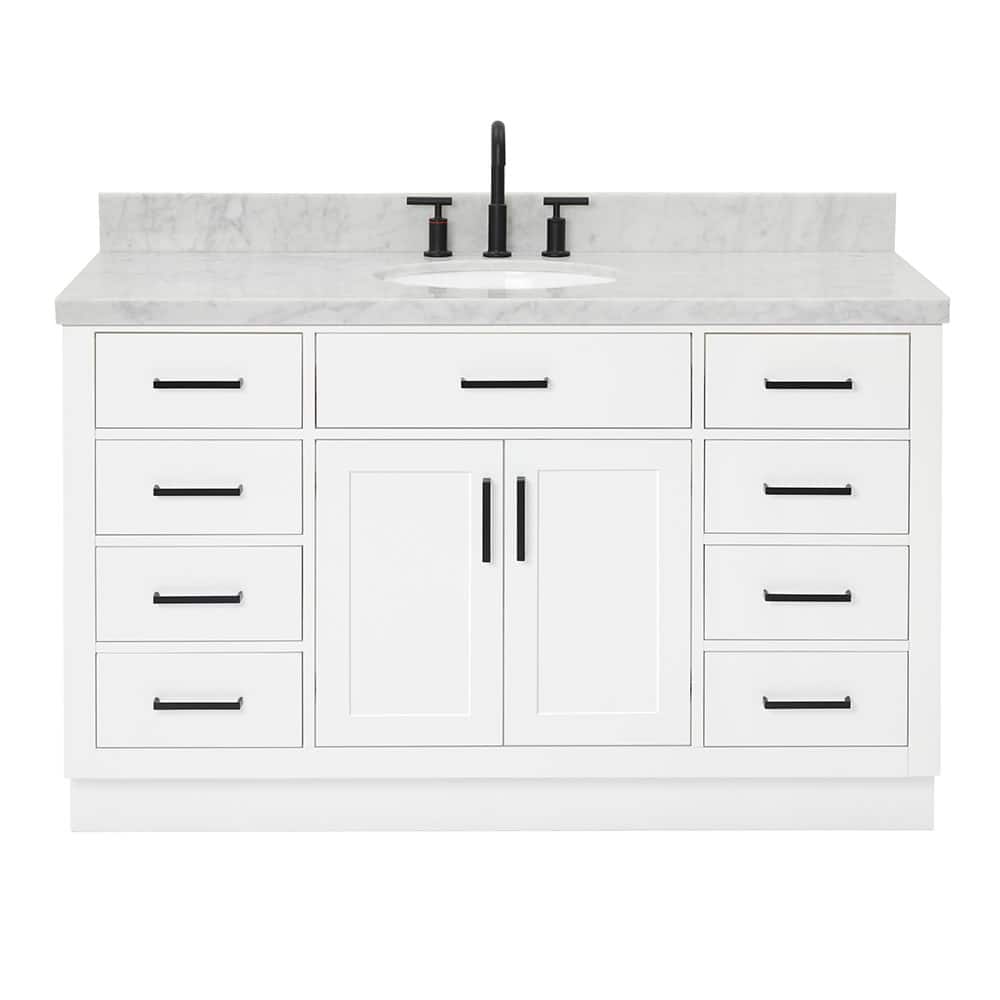 Ariel T055SCWOVO Hepburn 55" Free Standing Single Basin Vanity Set