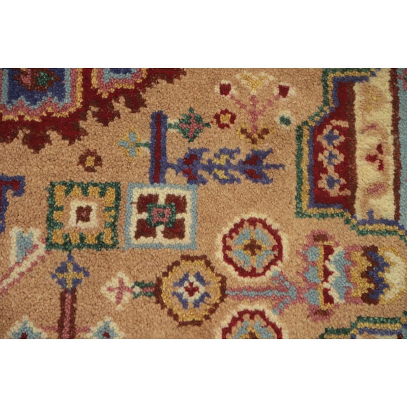 Hand-knotted Traditional Wool Brown Geometric Area Rug Oriental Carpet - 5' 10'' X 4' 0''