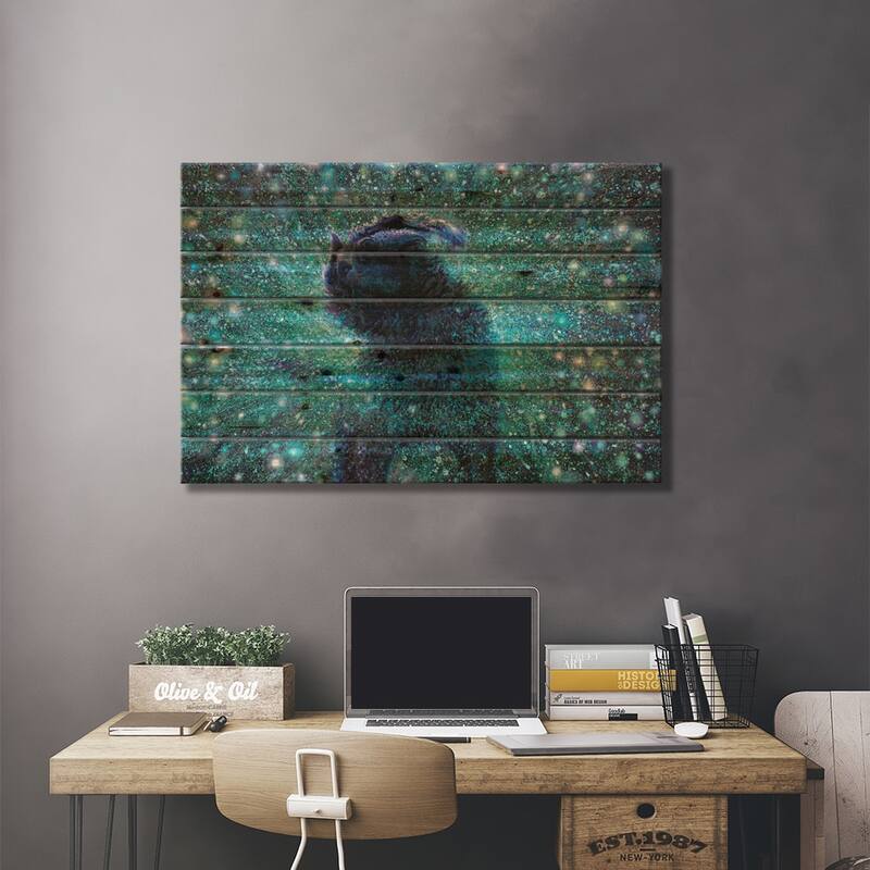 Spooky Action At A Distance Print On Wood by Iris Scott - Multi-Color