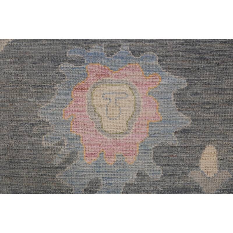 Hand Knotted Oriental 100% Wool Carpet Transitional All-Over Greys & Charcoal Oushak Area Rug - 10' 0'' X 8' 0''