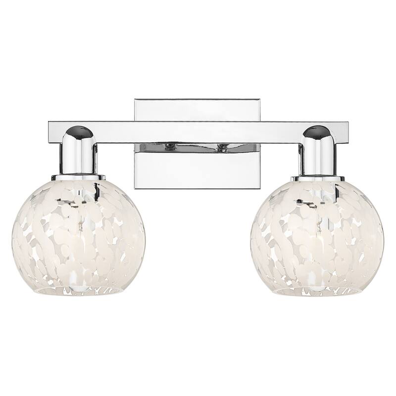 Innovations Lighting Endless Possibilities Arcadia - White Mouchette - 2 Light 17" Bath Vanity Light - Polished Chrome