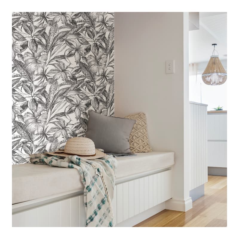 NuWallpaper Black Canopy Peel & Stick Wallpaper - 216in x 20.5in x 0.025in