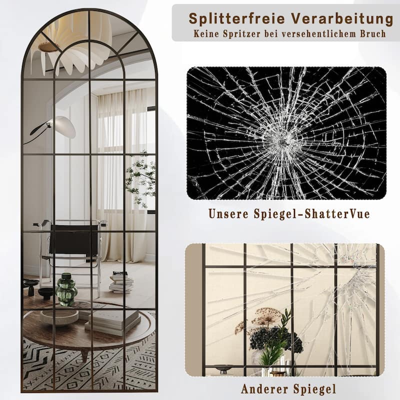 Full Length Mirror 23"x65" Window Frame Decorative Mirror for Wall Decor