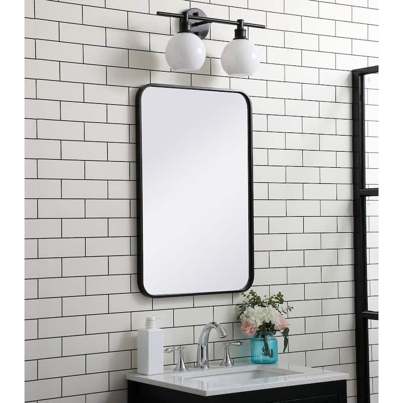 Ezra Soft Corner Metal Rectangular Mirror