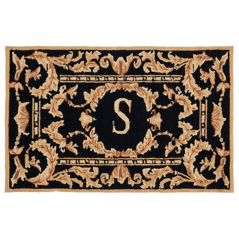 SAFAVIEH Handmade Monogram Kyousuke Casual Rug - 2' 6" x 4' - Black - S