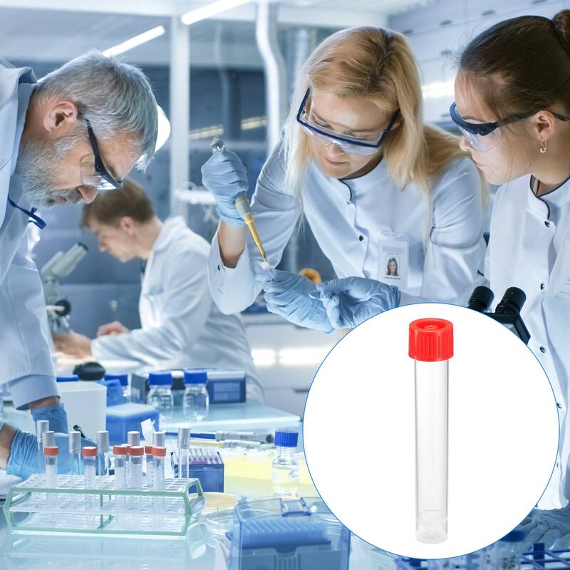 Plastic Test Tubes Frozen Test Tube Vial Container Screw Cap, 20pcs