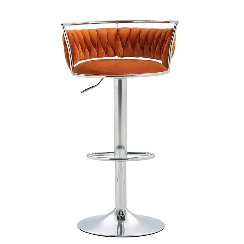 Modern Velvet 26" Adjustable Swivel Bar Stools (Set of 4)