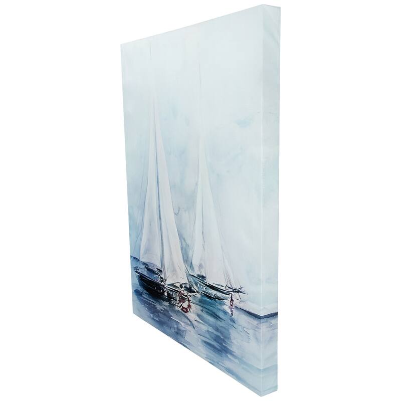 Sailboats Watercolor Canvas Wall Art - 19.5" x 15.75" - 19.5" x 15.75"