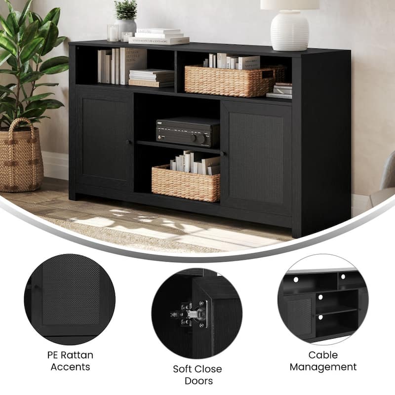 58" Sideboard with 2 Soft Close Doors and Adjustable Shelf - 58"W x 15.75"D x 32.25"H