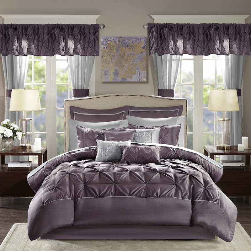 Madison Park Essentials Loretta Plum 24-piece Room in a Bag
