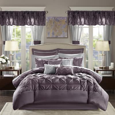 Madison Park Essentials Loretta Plum 24-piece Room in a Bag