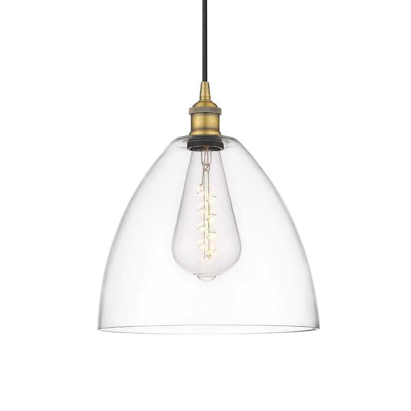 Innovations Lighting 616-1P-14-12 Edison Dome Pendant Edison Dome 12" - Brushed Brass / Clear