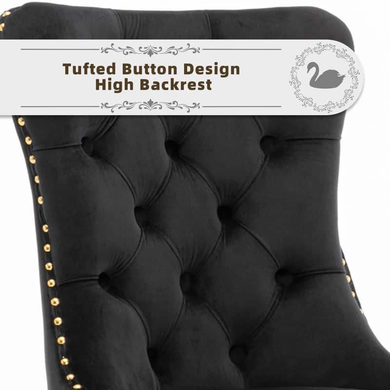 Tufted Naliheads Solid Wood Upholstered Dining Chairs (Set of 4)