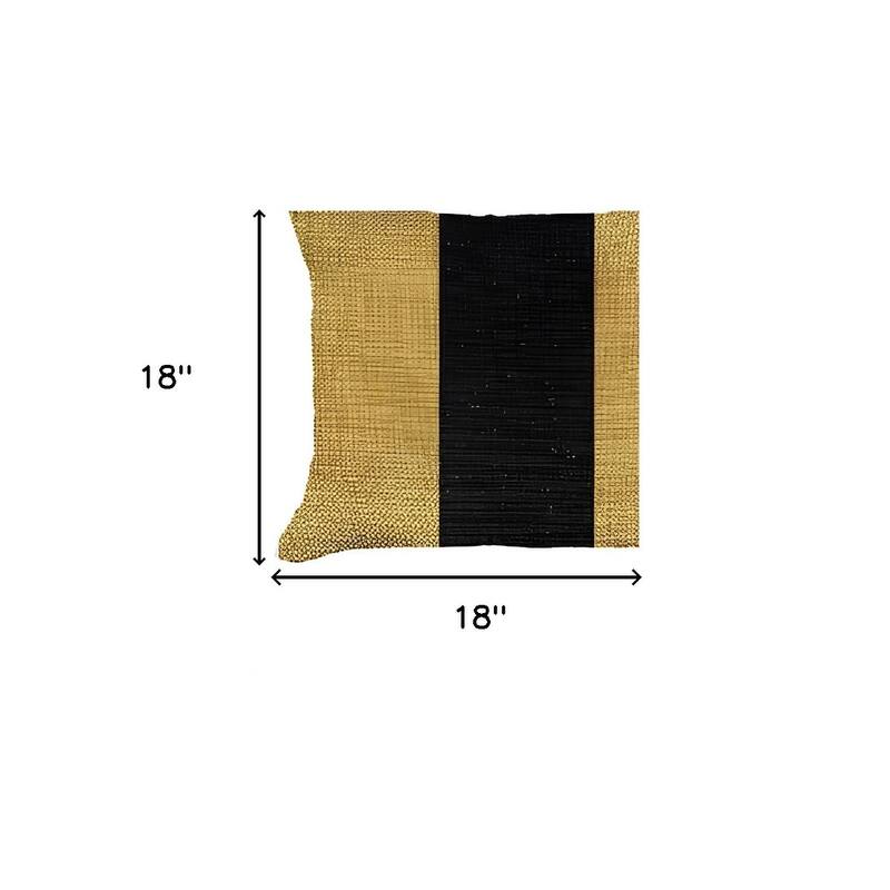 Set Of Two 18" X 18" Yellow And Black Geometric Zippered Handmade Polyester Throw Pillow