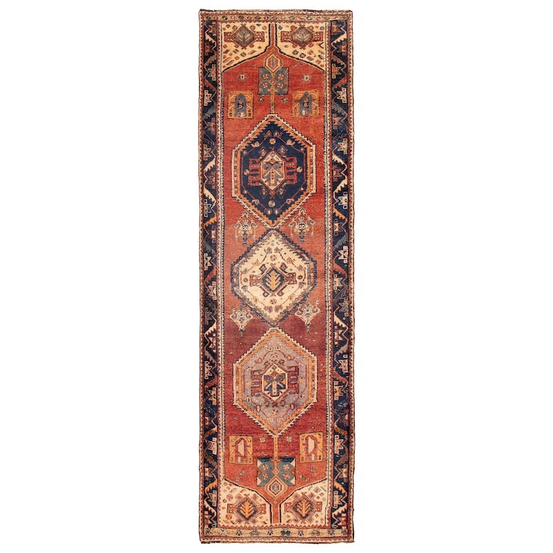 ECARPETGALLERY Hand-knotted Melis Vintage Dark Copper Wool Rug - 3'11 x 13'3 - Dark Copper - 3'11 x 13'3
