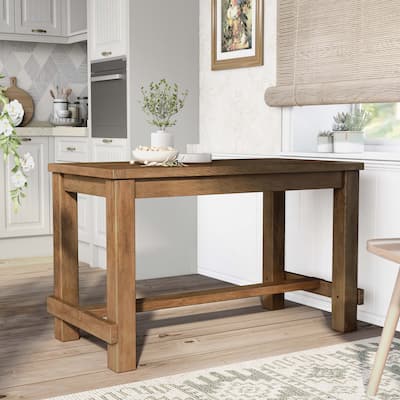 Furniture of America Tays Rustic Brown 60-inch Solid Wood Counter Height Table