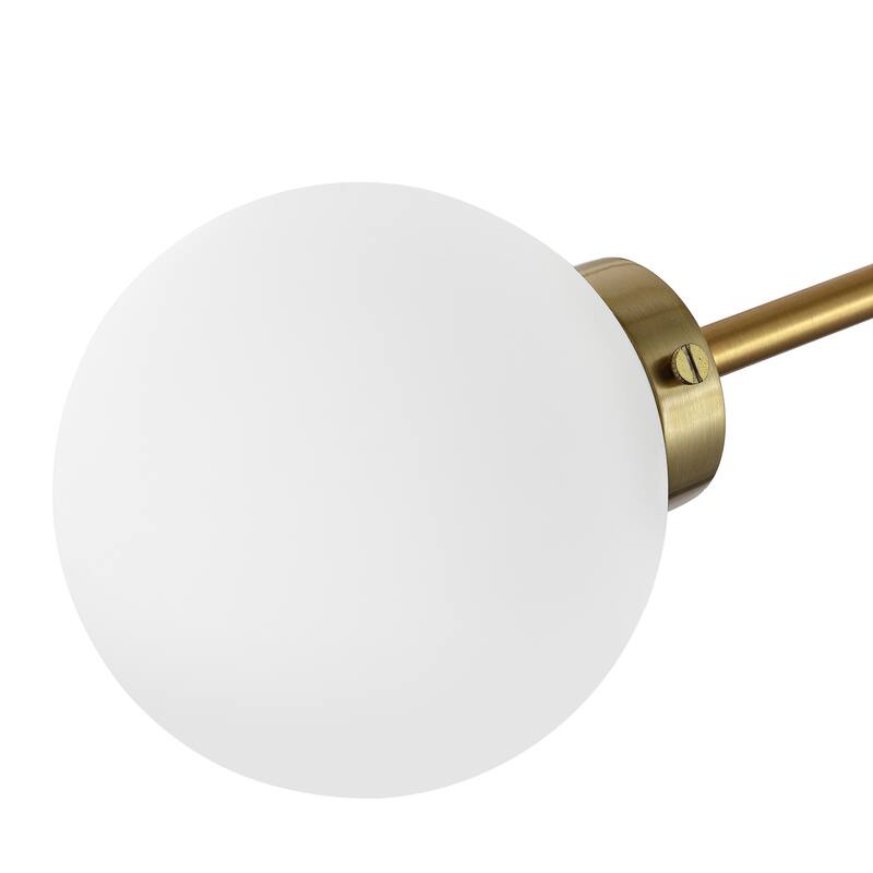 MLiAN 8-Light Sputnik 4.7" Opal Glass Globe Shade Linear Chandelier for Indoor Height Adjustable - N/A