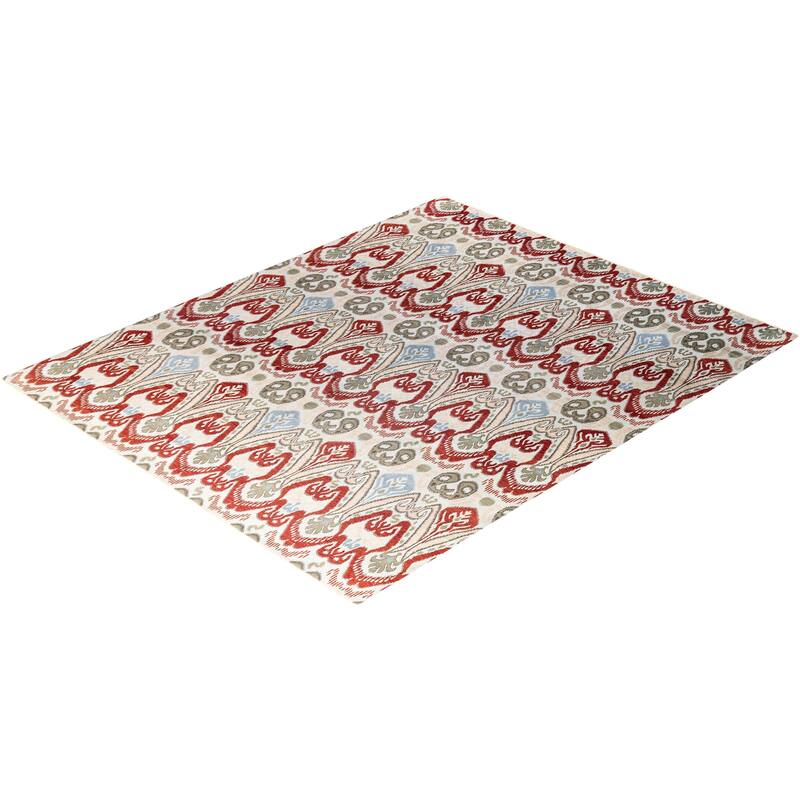 Ikat One-of-a-Kind Hand-Knotted Area Rug - Green, 8' 2" x 10' 1" - 8' 2" x 10' 1"