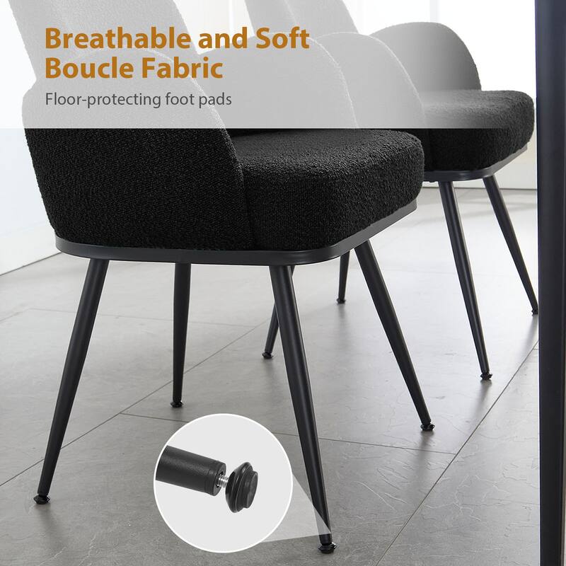 Fabric Upholstered Dining Chairs Set of 2/4 with Arms - 34.8"H x 23.2"W x 22.8"D
