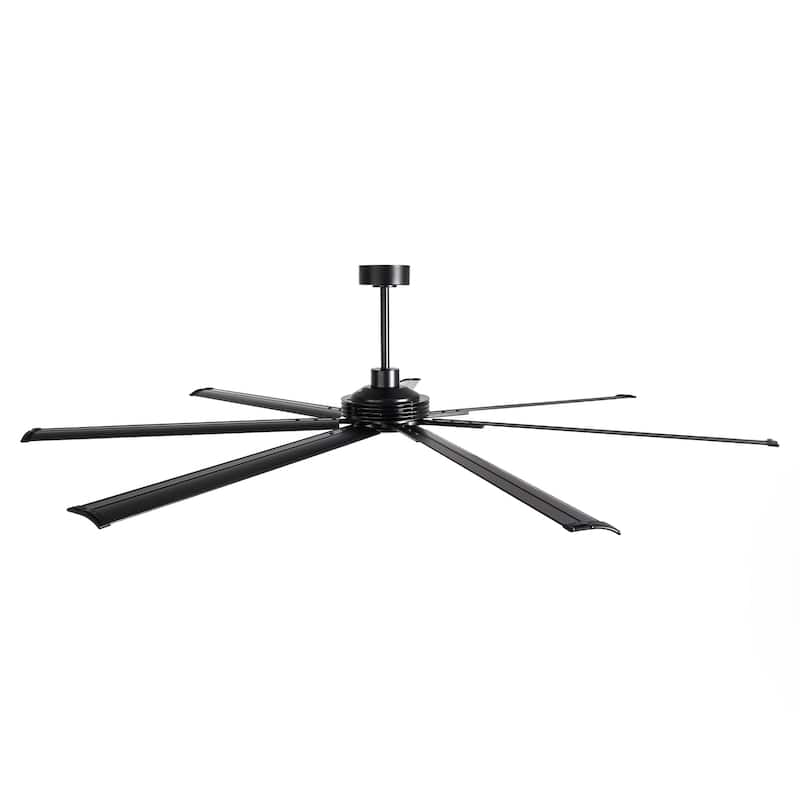 Ceiling Fan Industrial 84" Modern Black 7-Blade LED Light