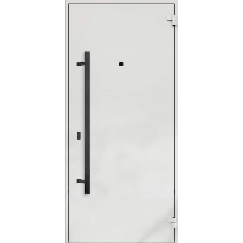 Front Prehung Steel Door 6072 Black Enamel Side and Top Window Sidelite W36+14xH80+16 Lh I Bedroom Door Bathroom Door