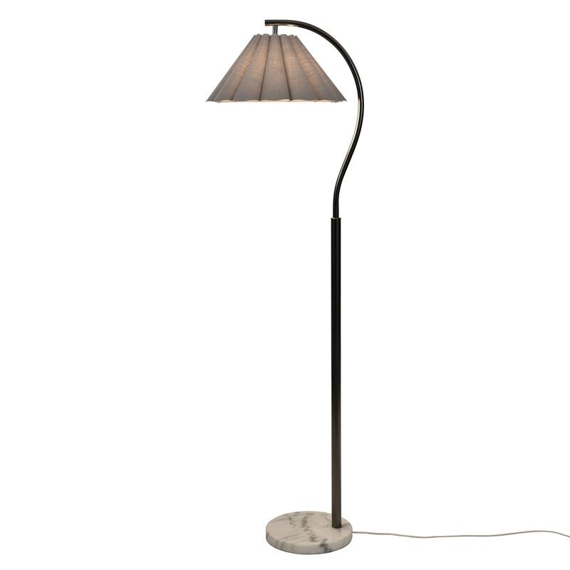 Tamara Day for Stylecraft Vivienne Floor Lamp - White Marble & Black Nickel