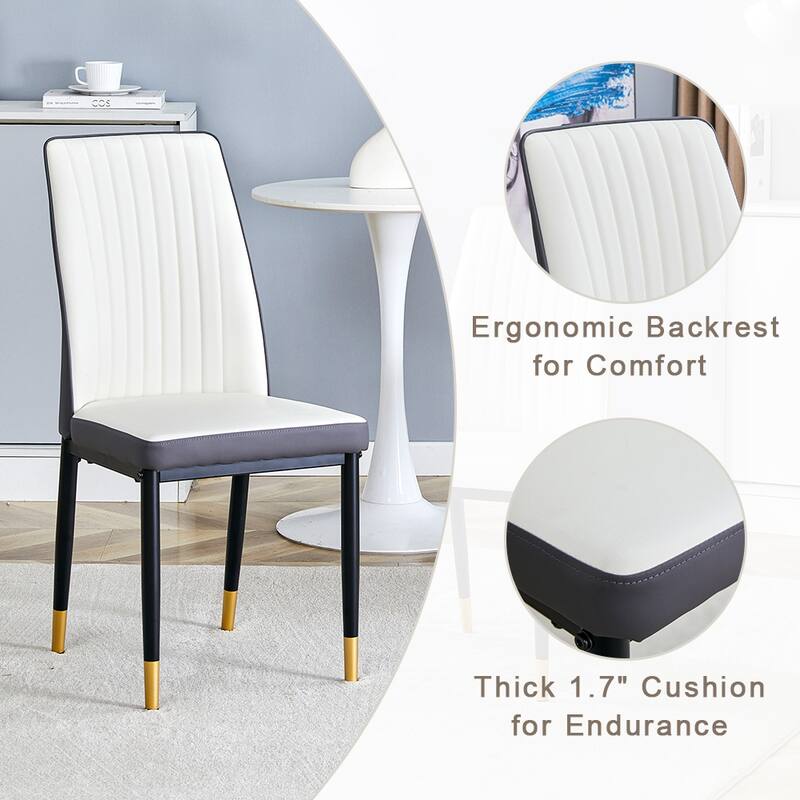 Black Silver Round Dining Table Coffee Table Bar Table, Leather Upholstered Dining Chairs Accent Chairs Dining Set