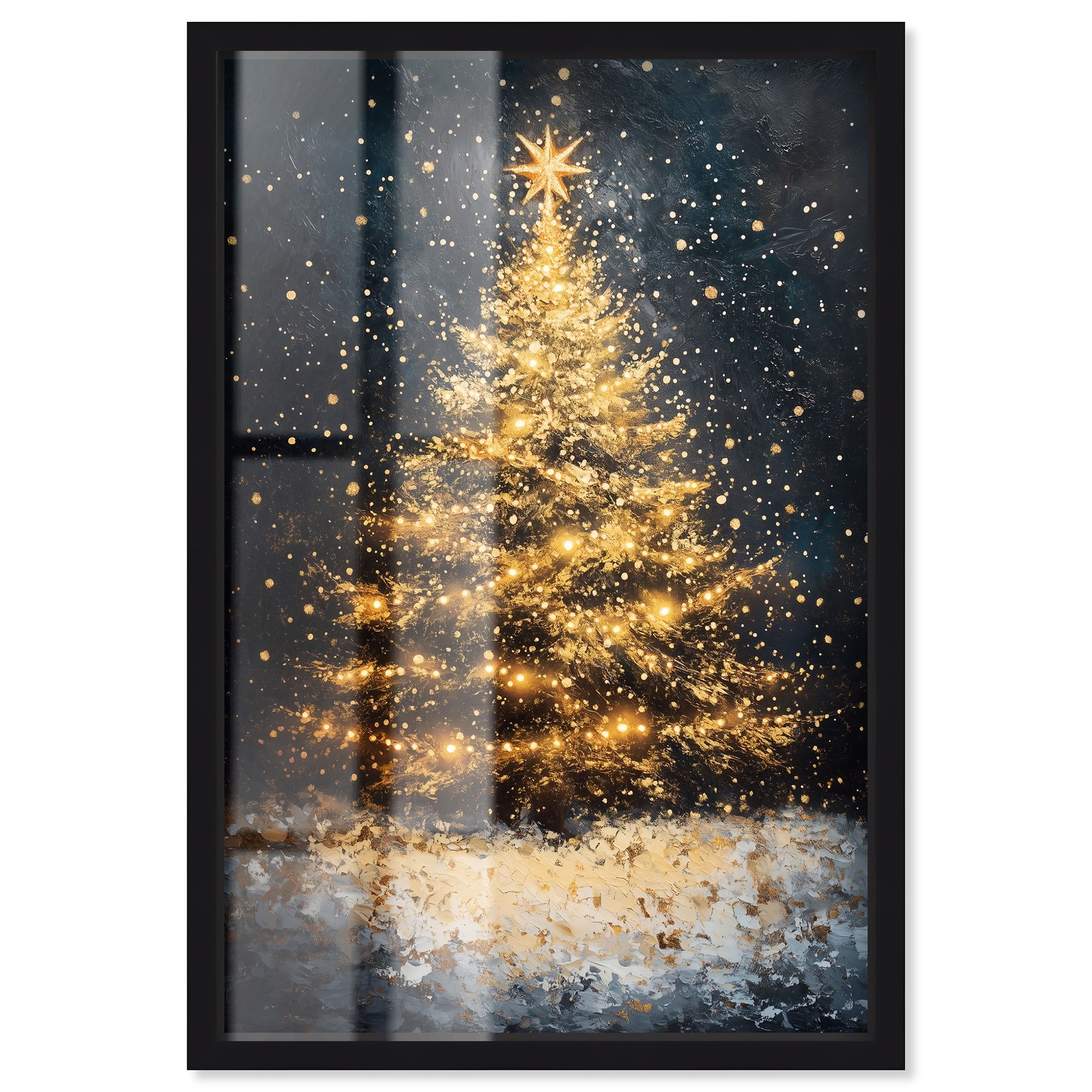 Star of Wonder Tree I Christmas Decor Shadowbox Print by Art Remedy