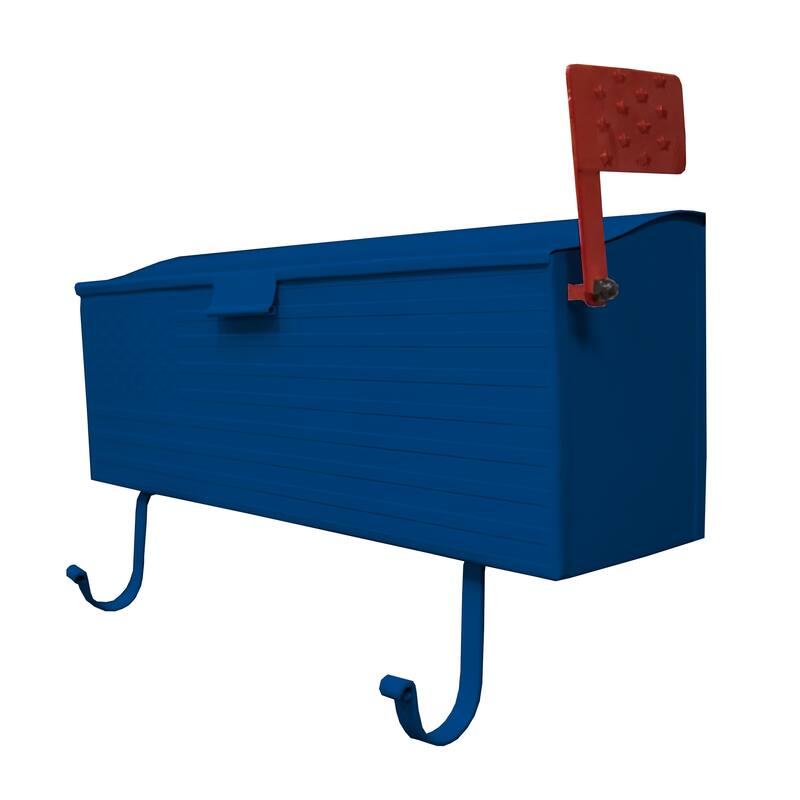 Patriotic Metal Wall Mounted Mailbox with Outgoing Mail Flag and Newspaper Hangers