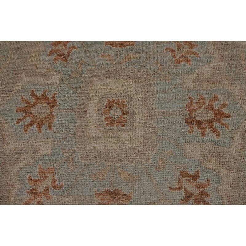 Floral Vegetable Dye Oushak Turkish Large Rug Hand-Knotted Wool Carpet - 10'3"x 13'9"