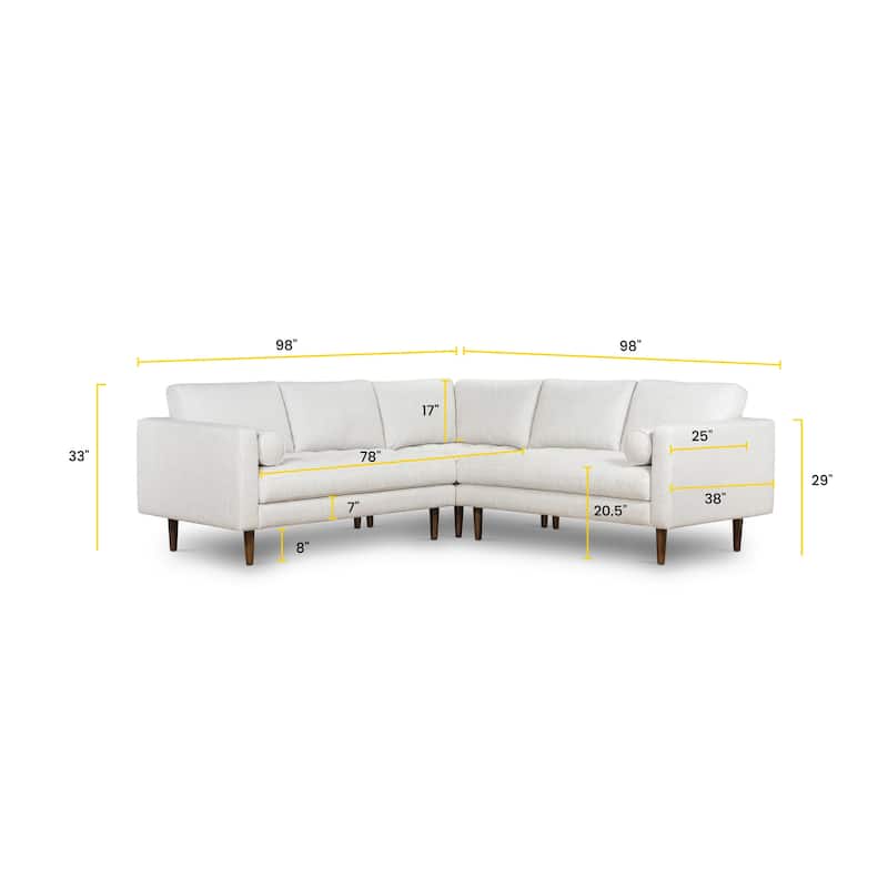 Poly & Bark Napa Fabric 98" Corner Sectional Sofa