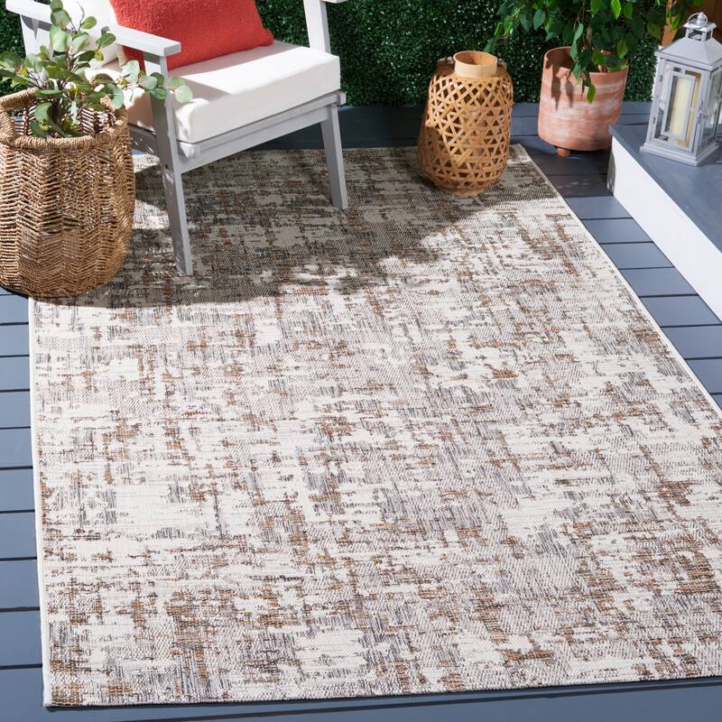 SAFAVIEH Courtyard Theo Casual Waterproof Patio Backyard Rug