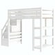 preview thumbnail 20 of 20, Loft Bed with Shelves, Storage Staircase, Small Wardrobe & White LED Light