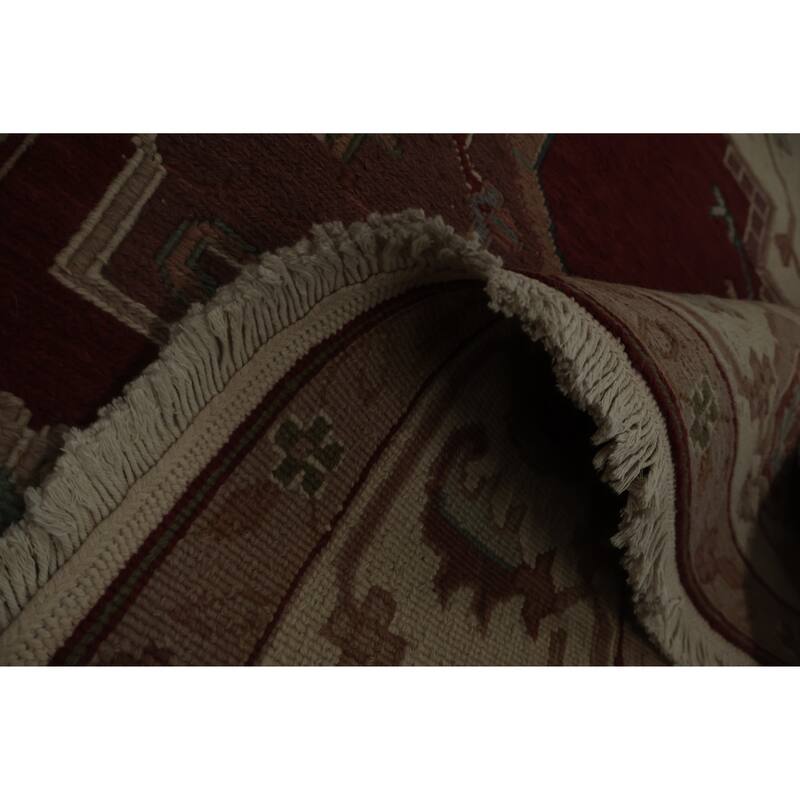 Hand Knotted Oriental 100% Wool Carpet Traditional Medallion Oranges & Rust Sumak Area Rug - 8' 9'' X 5' 11''