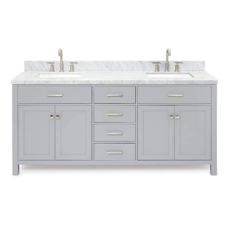 Ariel H073DCWRVO Bristol 73" Free Standing Double Rectangular Basin - Grey - Ash Finish